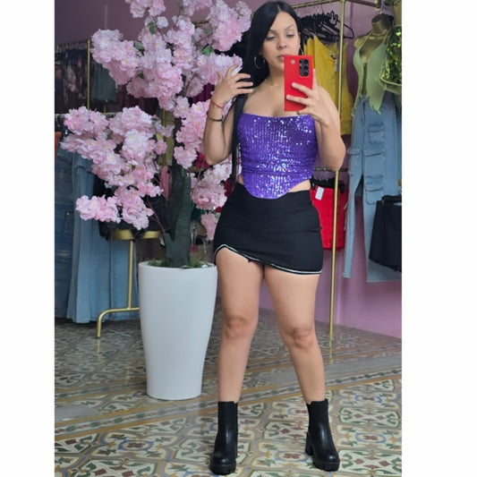 Shine Black Skirt